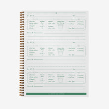 Chargez l’image dans le spectateur de la Galerie, This plant care journal is intended to help you keep track of the health of your house plants and assist in reminding you when it's time for some fresh water.  For experienced plant parents, and those who are just venturing into the world of urban jungles.  • 7" x 9", 64 pages (front and back). Wire binding. Green Foil.