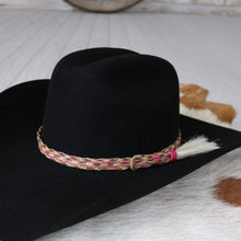 Load image into Gallery viewer, Horsehair Pink Braided Tassel Hat Band
