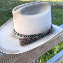 Load image into Gallery viewer, Horsehair Braided Blue Single Tassel Hat Band - Caleb
