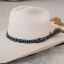 Load image into Gallery viewer, Horsehair Braided Blue Single Tassel Hat Band - Caleb
