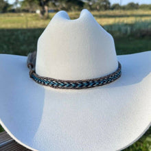Load image into Gallery viewer, Horsehair Braided Blue Single Tassel Hat Band - Caleb
