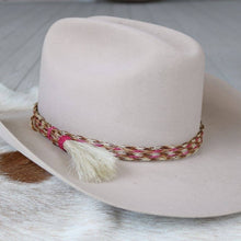 Load image into Gallery viewer, Horsehair Pink Braided Tassel Hat Band
