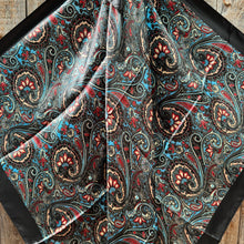 Load image into Gallery viewer, 35X35&quot; Black Floral Wild Rag / Scarf WR1023
