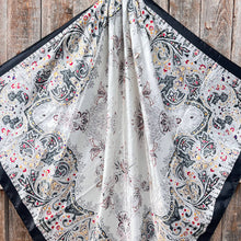 Load image into Gallery viewer, 35X35&quot;  Black Floral Wild Rag/Scarf WR3420
