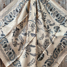 Load image into Gallery viewer, 35X35&quot; Pink &amp; Silver Paisley Wild Rag/Scarf WR435
