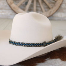 Load image into Gallery viewer, Horsehair Braided Blue Single Tassel Hat Band - Caleb
