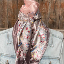 Load image into Gallery viewer, 35X35&quot;  Pink Floral Wild Rag/Scarf WR3422

