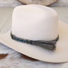 Load image into Gallery viewer, Horsehair Braided Blue Single Tassel Hat Band - Caleb
