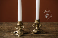 Load image into Gallery viewer, Vintage Brass Small Candlestick Holders (Set of 2)
